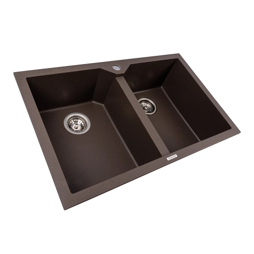 Мойка гранитная темная скала VALESO 7950 VIATRIX (две чаши, матовая) - Фото № 1