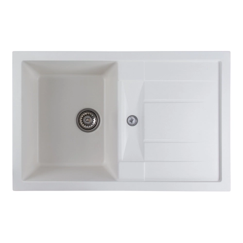 Granite sink for kitchen of VALESO 7850 TROYA opaque Snow-white