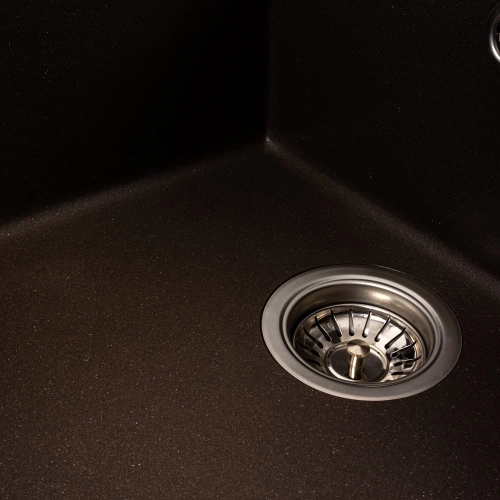 Кухонная мойка гранитная матовая 7050 CASCADA VALESO Темная скала - Фото № 2