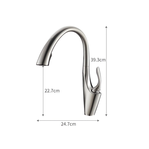 Смеситель кухонный с выдвижным изливом VALESO OB-D91A (PVD черный, латунь) - Фото № 3