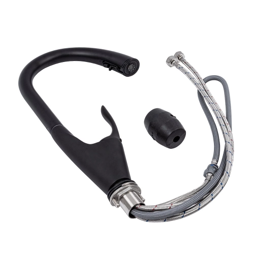 Смеситель кухонный с выдвижным изливом VALESO OB-D91A (PVD черный, латунь) - Фото № 1