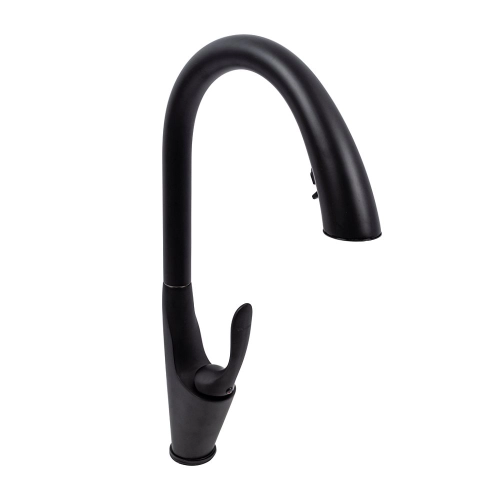 Смеситель кухонный с выдвижным изливом VALESO OB-D91A (PVD черный, латунь)