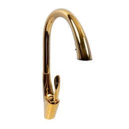 Смеситель кухонный с выдвижным изливом VALESO OB-D91B (PVD золото, латунь)
