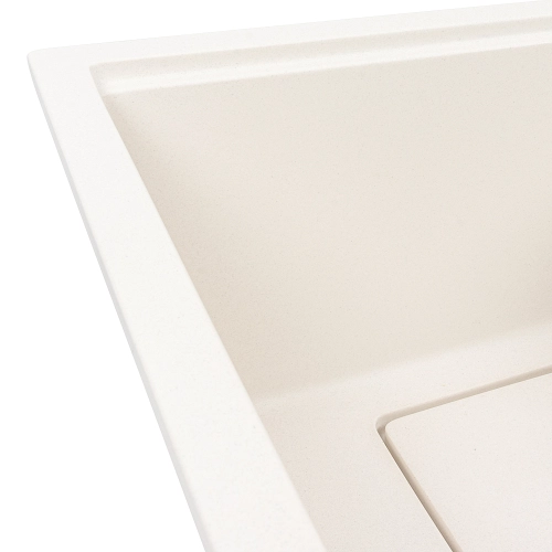 Granite sink VALESO 7945 ENIGMA matte, snow-white - Фото № 3