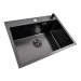 Кухонная мойка 58*43 PVD черная VALESO Handmade DECOR (сифон, дозатор, 3.0/0.8) - Фото № 1