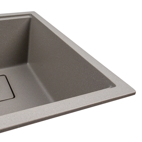 Granite sink VALESO 7945 ENIGMA matte, gray metallic - Фото № 2