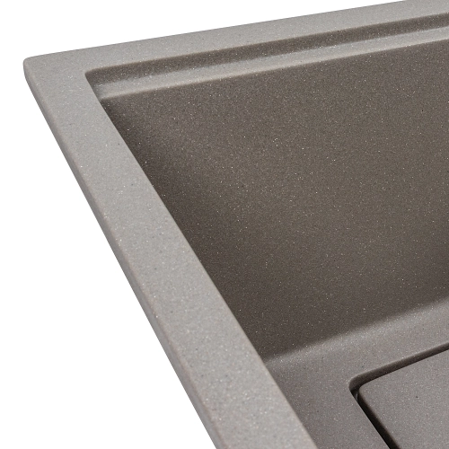Granite sink VALESO 7945 ENIGMA matte, gray metallic - Фото № 3