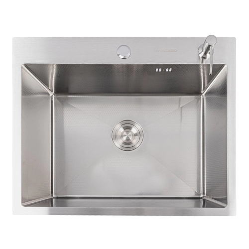 Кухонная мойка 60*50 нержавейка VALESO Handmade DECOR (сифон, дозатор, крепления, 3,0/0,8)