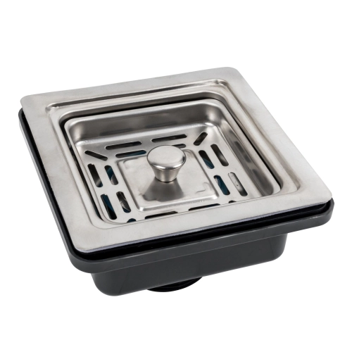 Верхняя квадратная часть сифона VALESO под мойку Handmade (нержавейка) - Фото № 1