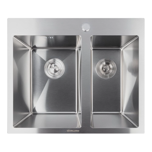 Kitchen stainless steel sink for two bowls for the kitchen VALESO 60*50D Handmade 3.0/0.8