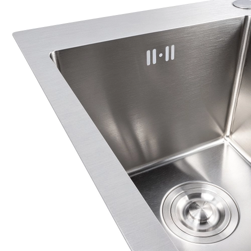 Kitchen stainless steel sink for two bowls for the kitchen VALESO 60*50D Handmade 3.0/0.8 - Фото № 3