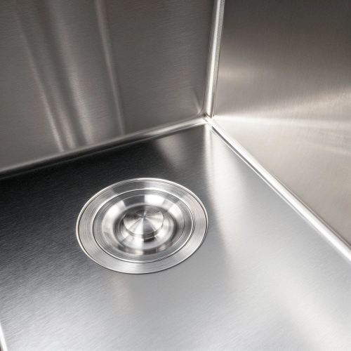 Kitchen stainless steel sink for two bowls for the kitchen VALESO 60*50D Handmade 3.0/0.8 - Фото № 4