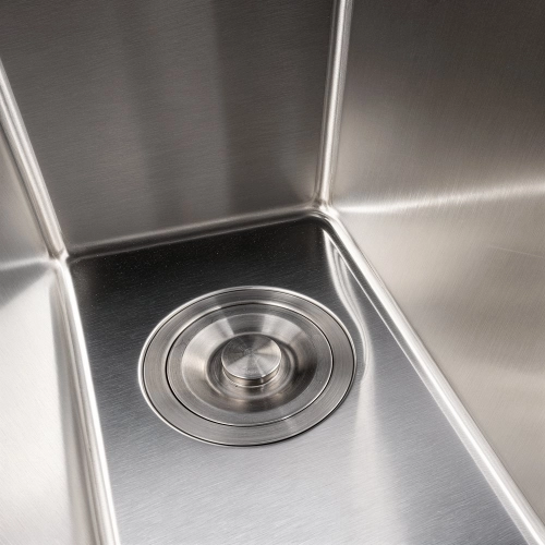 Kitchen stainless steel sink for two bowls for the kitchen VALESO 60*50D Handmade 3.0/0.8 - Фото № 5