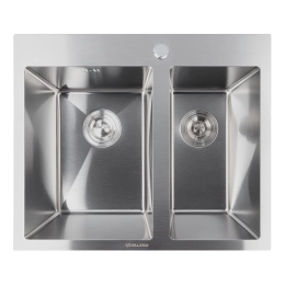 Kitchen stainless steel sink for two bowls for the kitchen VALESO 60*50D Handmade 3.0/0.8