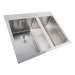 Kitchen stainless steel sink for two bowls for the kitchen VALESO 60*50D Handmade 3.0/0.8 - Фото № 1