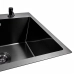 Кухонная мойка PVD черная VALESO CM 78*43 R Handmade - Фото № 2