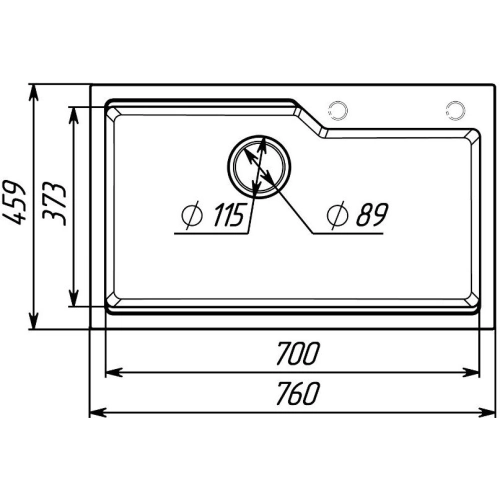 Granite kitchen sink matte 7545 NIKA VALESO Titanium - Фото № 7