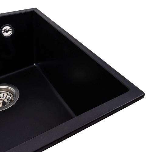 PLATINUM ROXY 3744 Composite Granite Kitchen Sink Matte Black - Фото № 2
