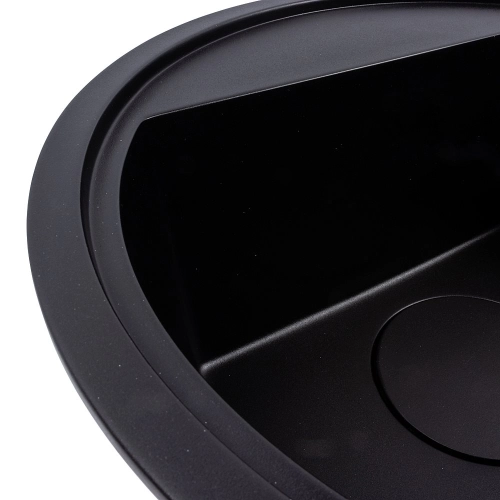 Granite sink VALESO 510 RINA, matte, black - Фото № 3