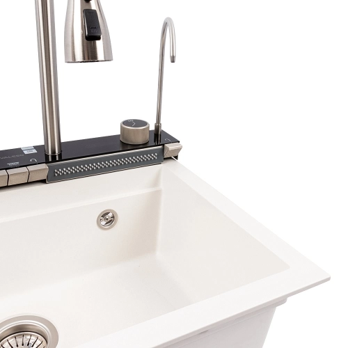 Granite sink VALESO 6846 IRENA, matte, snow-white - Фото № 4