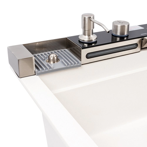 Granite sink VALESO 6846 IRENA, matte, snow-white - Фото № 5