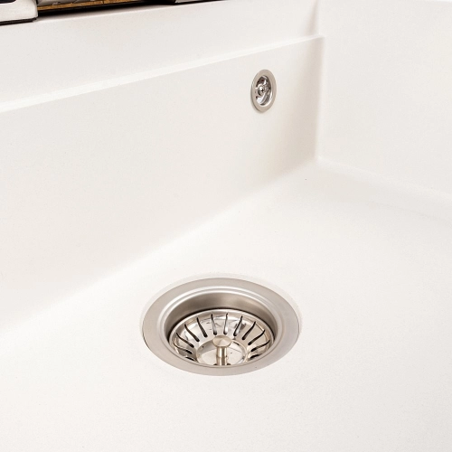 Granite sink VALESO 6846 IRENA, matte, snow-white - Фото № 7