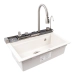 Granite sink VALESO 6846 IRENA, matte, snow-white - Фото № 2