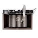 Granite sink VALESO 6846 IRENA, matte, dark rock - Фото №1