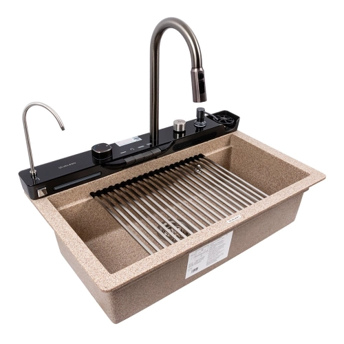 Granite sink VALESO 7546 EVANORA, matte, caramel - Фото № 1