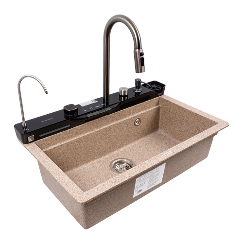 Granite sink VALESO 7546 EVANORA, matte, caramel - Фото № 2
