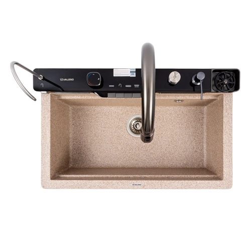 Granite sink VALESO 7546 EVANORA, matte, caramel - Фото № 3