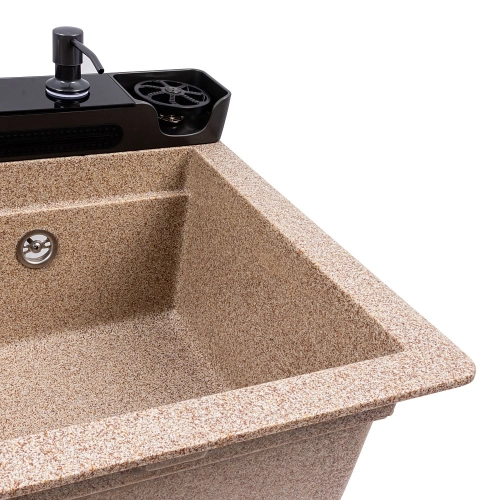 Granite sink VALESO 7546 EVANORA, matte, caramel - Фото № 4
