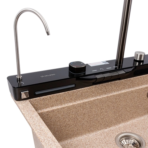 Granite sink VALESO 7546 EVANORA, matte, caramel - Фото № 5