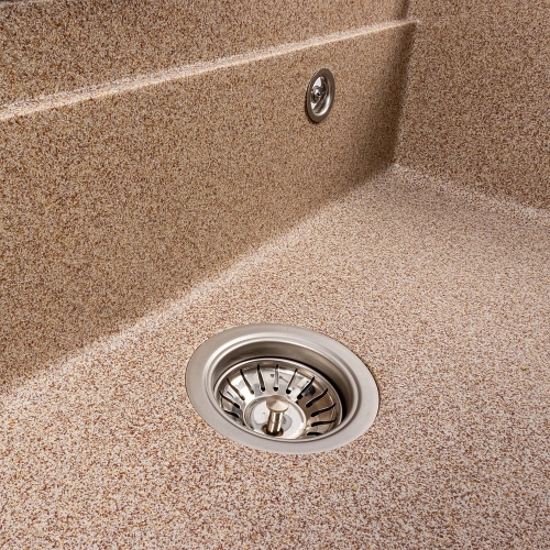 Granite sink VALESO 7546 EVANORA, matte, caramel - Фото № 6