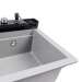 Granite sink VALESO 7546 EVANORA, matte, metallic gray - Фото № 4