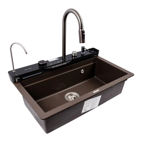 Granite sink VALESO 7546 EVANORA, matte, dark rock - Фото № 1