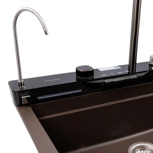 Granite sink VALESO 7546 EVANORA, matte, dark rock - Фото № 5