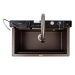 Granite sink VALESO 7546 EVANORA, matte, dark rock - Фото № 2