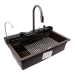 Granite sink VALESO 7546 EVANORA, matte, dark rock - Фото № 3