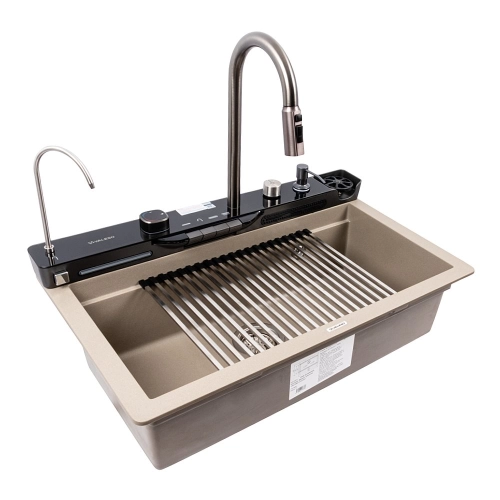Granite sink VALESO 7546 EVANORA, matte, titanium - Фото № 1