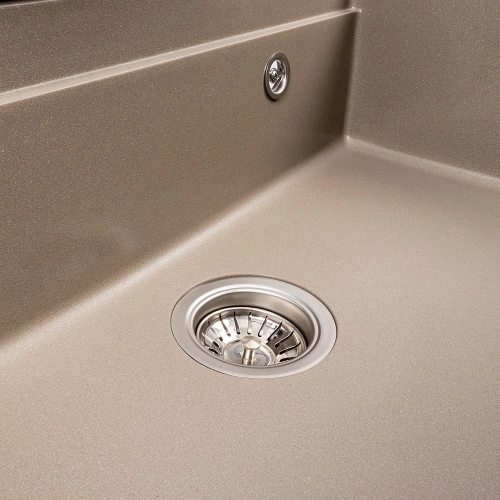 Granite sink VALESO 7546 EVANORA, matte, titanium - Фото № 6