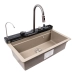 Granite sink VALESO 7546 EVANORA, matte, titanium - Фото № 2