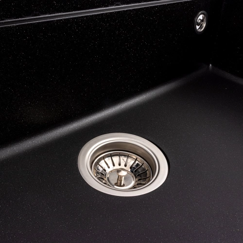 Granite sink VALESO 7546 EVANORA, matte, black metallic - Фото № 4