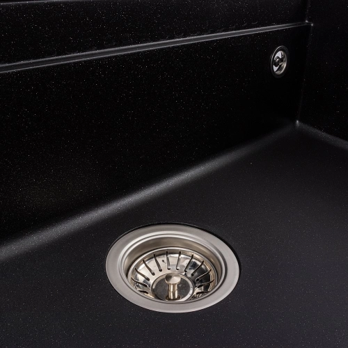 Granite sink VALESO 7546 EVANORA, matte, black metallic - Фото № 15