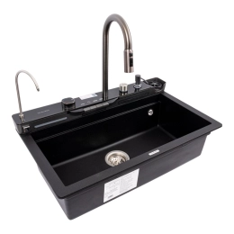 Granite sink VALESO 7546 EVANORA, matte, black metallic