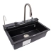 Granite sink VALESO 7546 EVANORA, matte, black metallic - Фото № 10