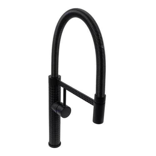 Flexible faucet with holder VALESO VAS1, black goose / matte black - Фото № 2