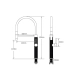 Flexible faucet with holder VALESO VAS1, black goose / matte black - Фото № 3