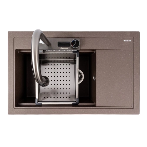 Granite sink VALESO ATRUM 7950 matte Dark rock