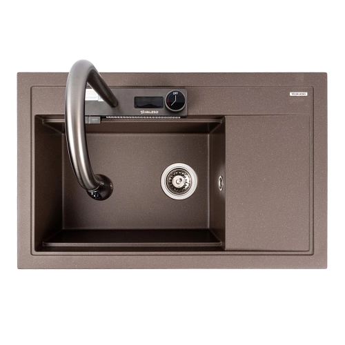 Granite sink VALESO ATRUM 7950 matte Dark rock - Фото № 3
